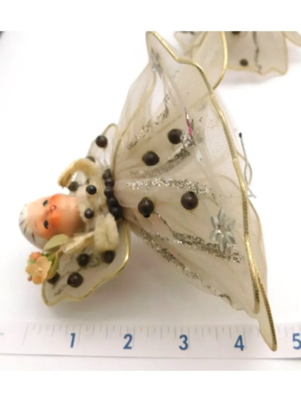 Lot 2 Vintage Holt Howard Tulle Christmas Angels 4" MCM Kitsch Holiday Decor - Picture 8 of 9